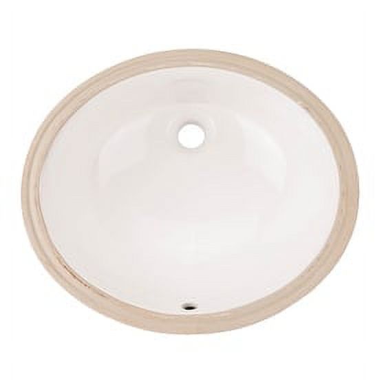 AquaSource White Undermount Oval Bathroom Sink with Overflow