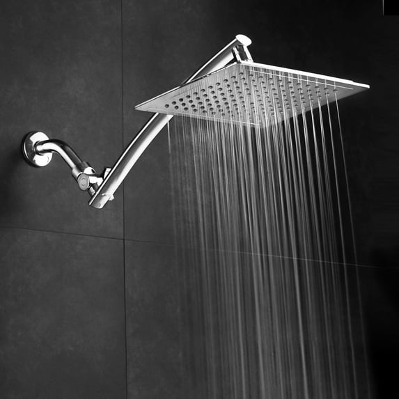 AquaSpa Mega Size 9-Inch Chrome Face Square Rainfall Showerhead, Chrome