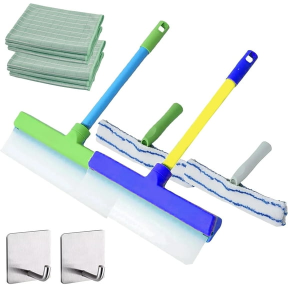 AquaSwipe Window Squeegee, AquaSwipeâ„¢ Recyclable Silicone Window Squeegee Kit, Aqua Swipe Window Cleaner, Window Cleaning Kit, with Silicone Squeegee&Microfiber Scrubber for Shower/Glass Etc