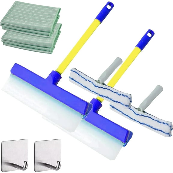 AquaSwipe Window Squeegee, AquaSwipe Recyclable Silicone Window Squeegee Kit, Aqua Swipe Window Cleaner, Window Cleaning Kit, with Silicone Squeegee&Microfiber Scrubber for Shower/Glass Etc