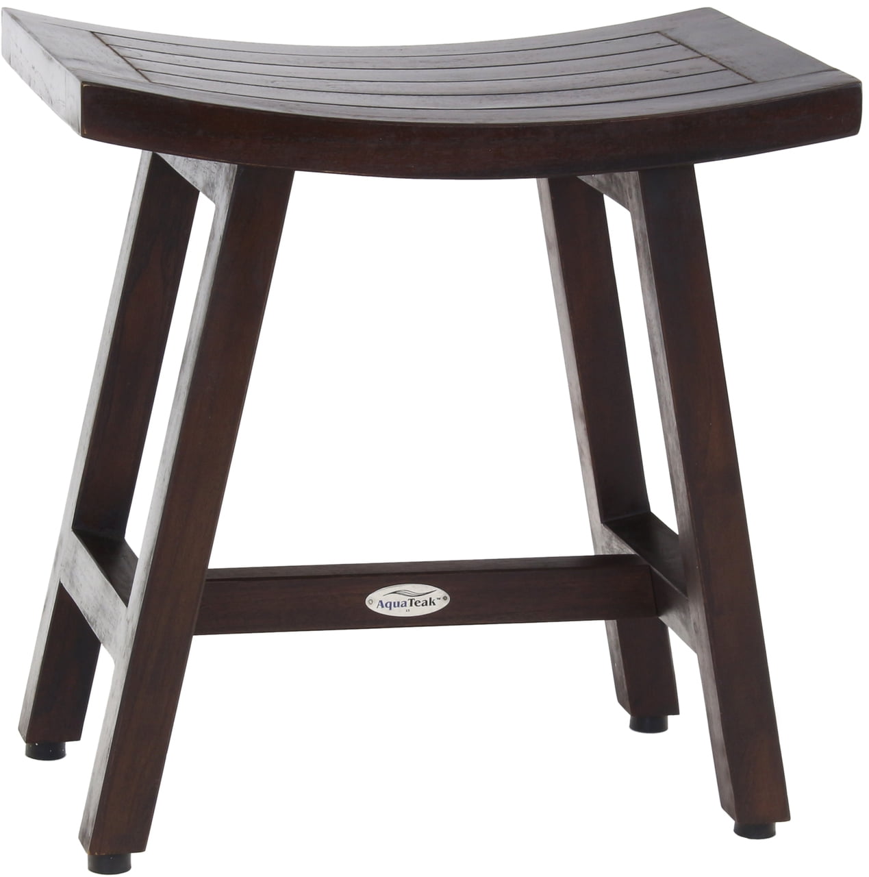Mocha Teak Wood 18" Curved Shower Bench for Spa