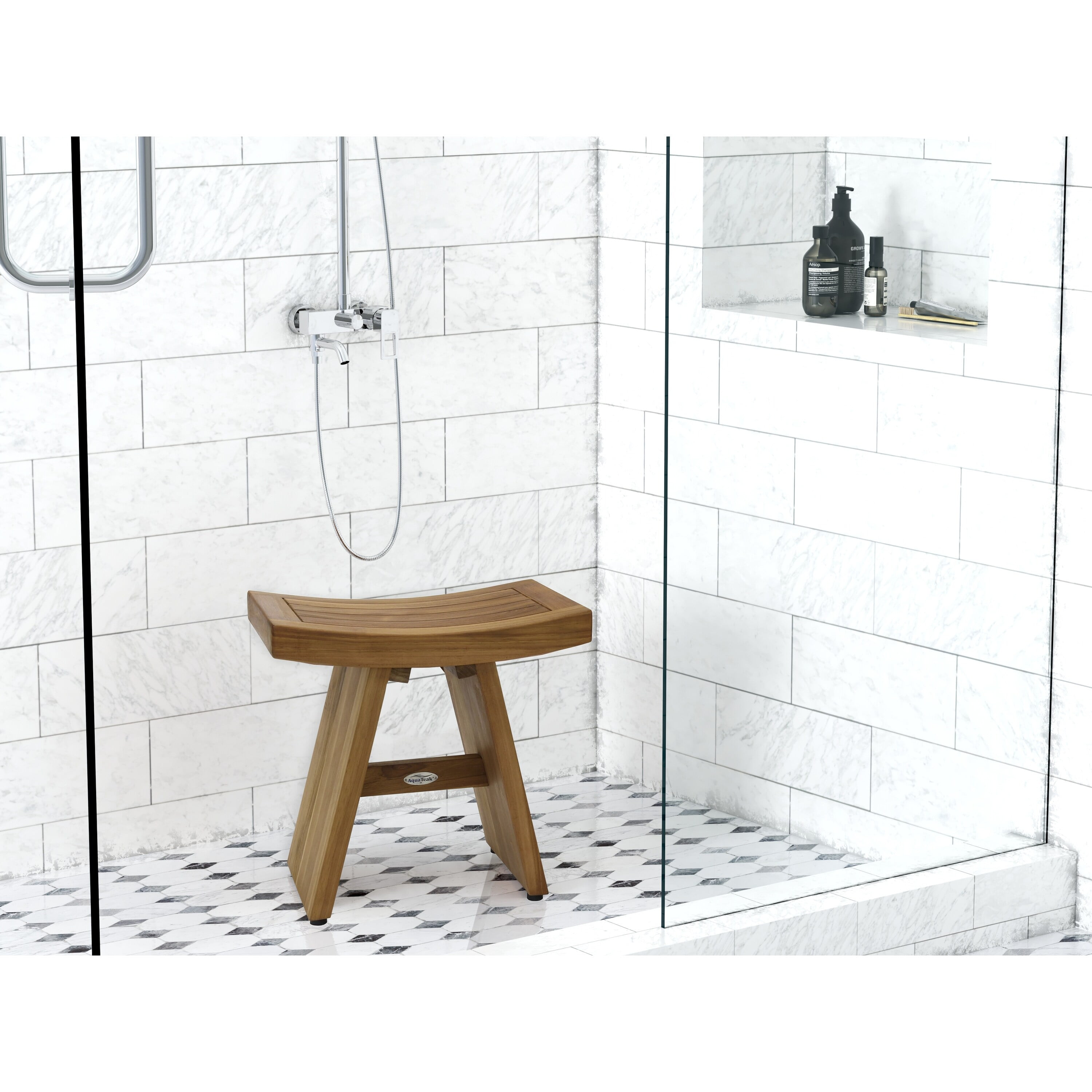 Eco-Friendly Solid Teak 18'' Spa Shower Bench