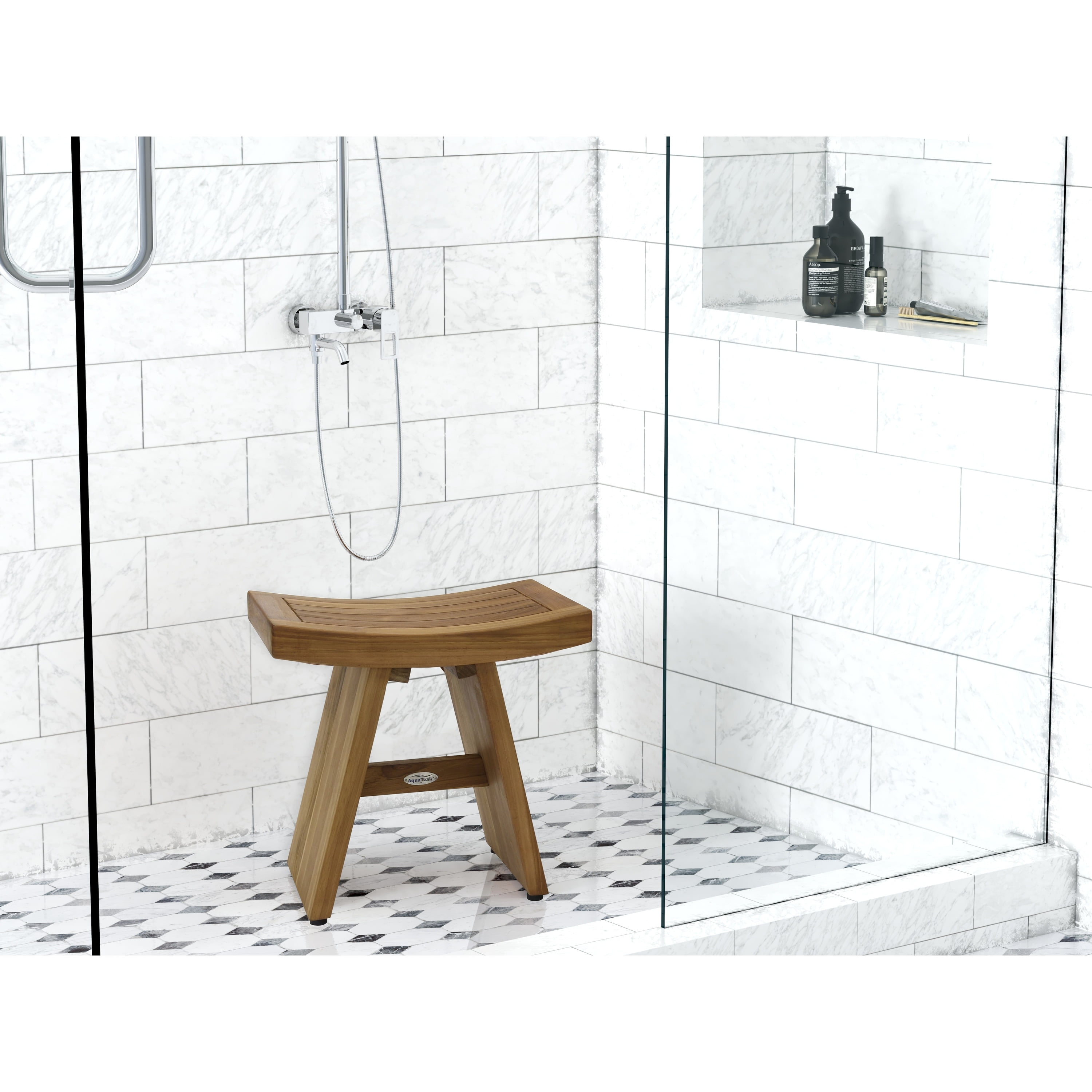 Eco-Friendly Solid Teak 18'' Spa Shower Bench