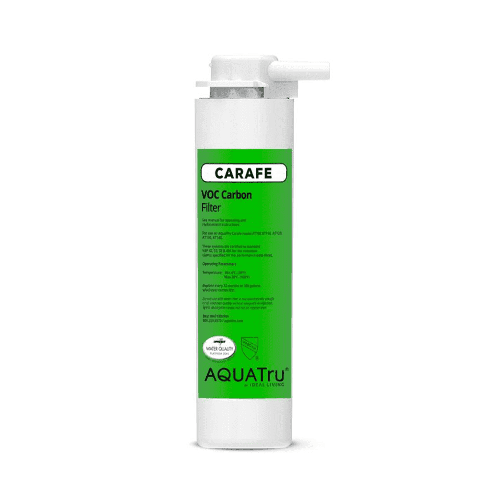 AquaTru Carafe Replacement Filter Stage 4 VOC Carbon Filter, 3x3x10 in., 1-Pack