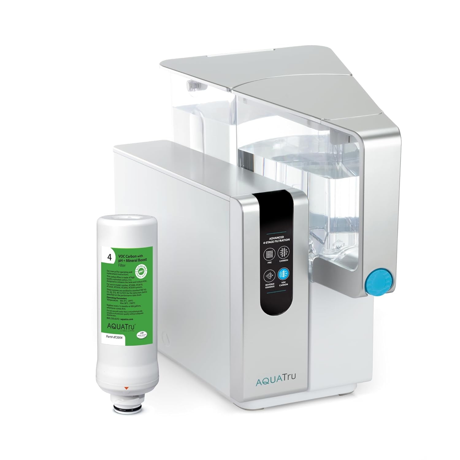 AquaTru Classic Alkaline Countertop Water Filtration System for PFAS & Other Contaminants with 4-Stage Ultra Reverse Osmosis Technology