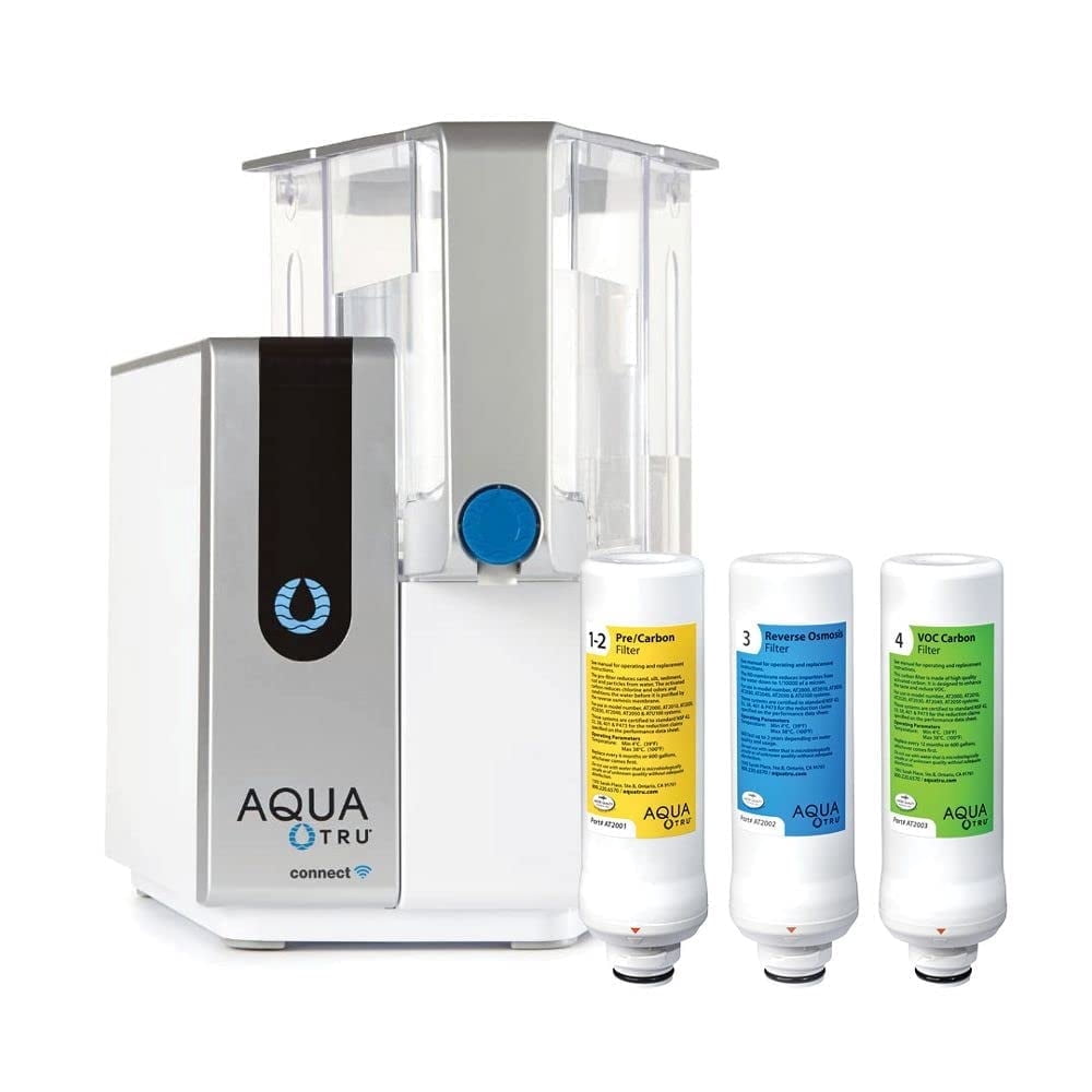 AquaTru Classic Smart Countertop Water Filtration System, 4-Stage Ultra Reverse Osmosis