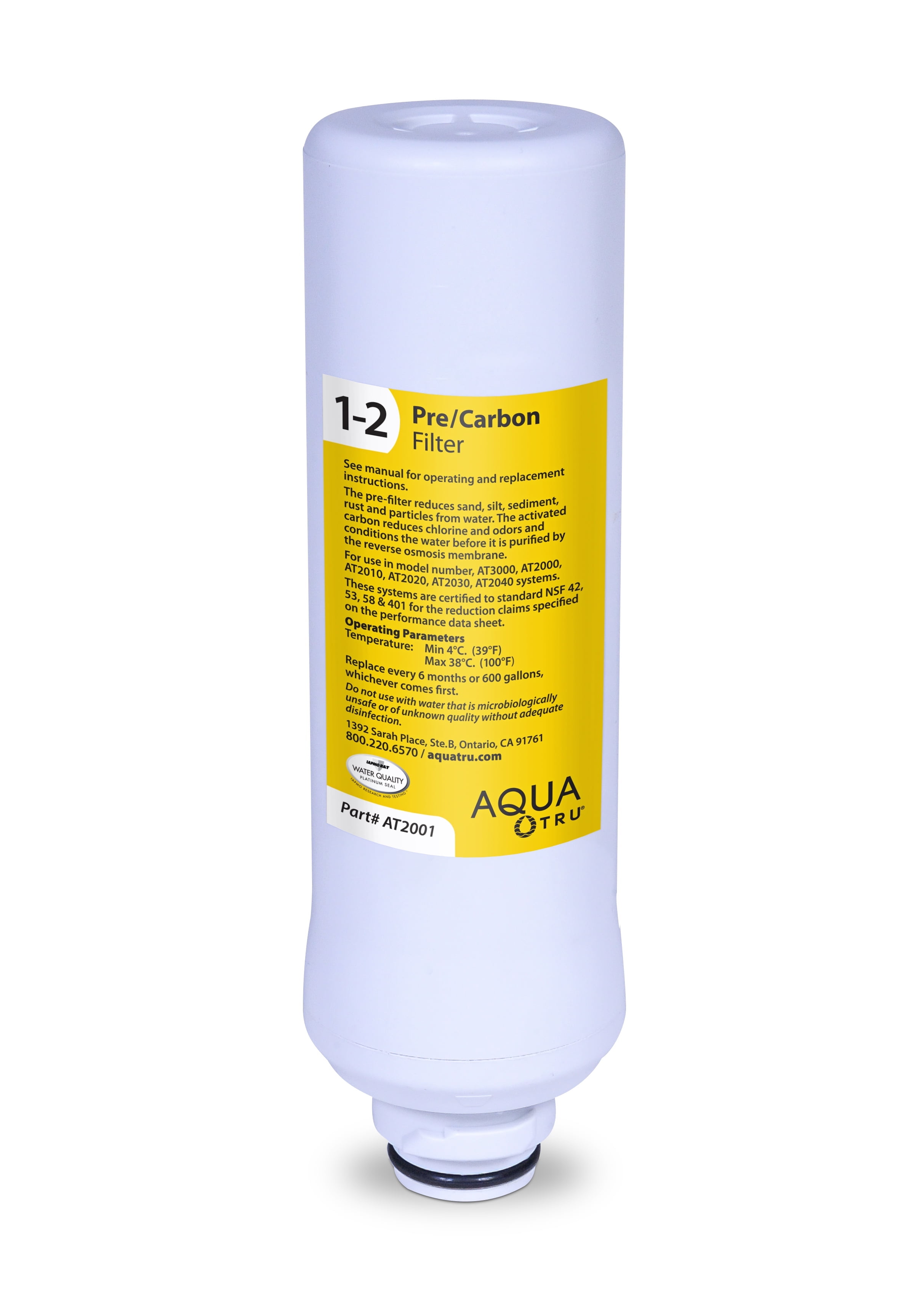 AquaTru 10" White Pre/Carbon Water Filter