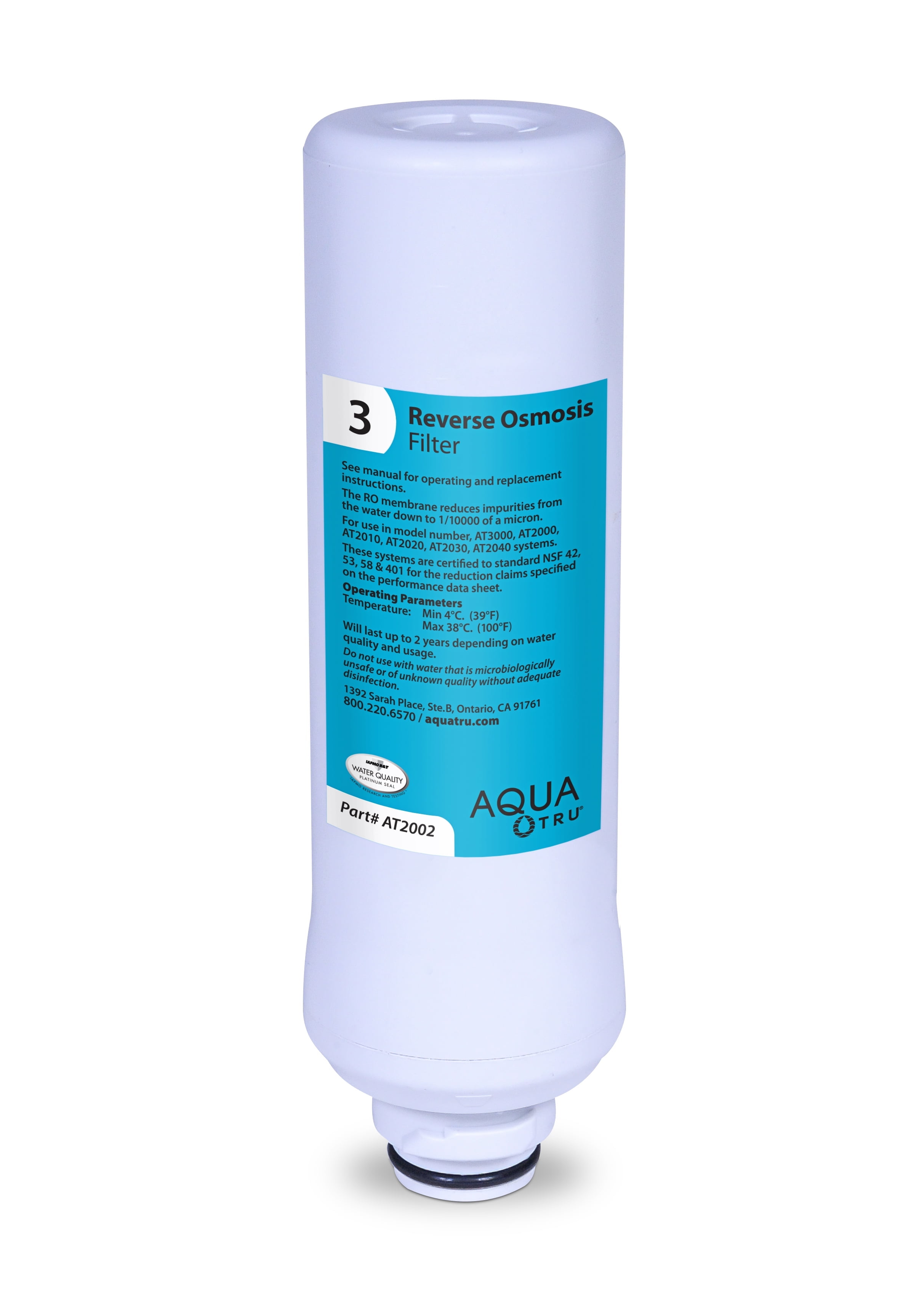 AquaTru 3-Stage Reverse Osmosis Water Filter Cartridge
