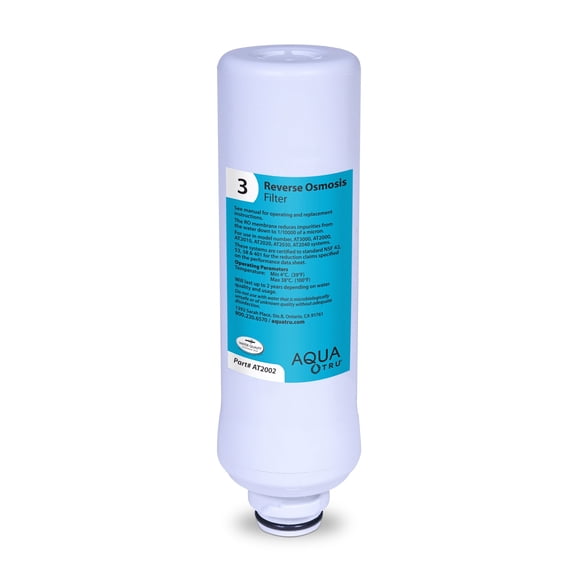 AquaTru Stage 3 Reverse Osmosis Replacement Filter for Countertop Water Purifier