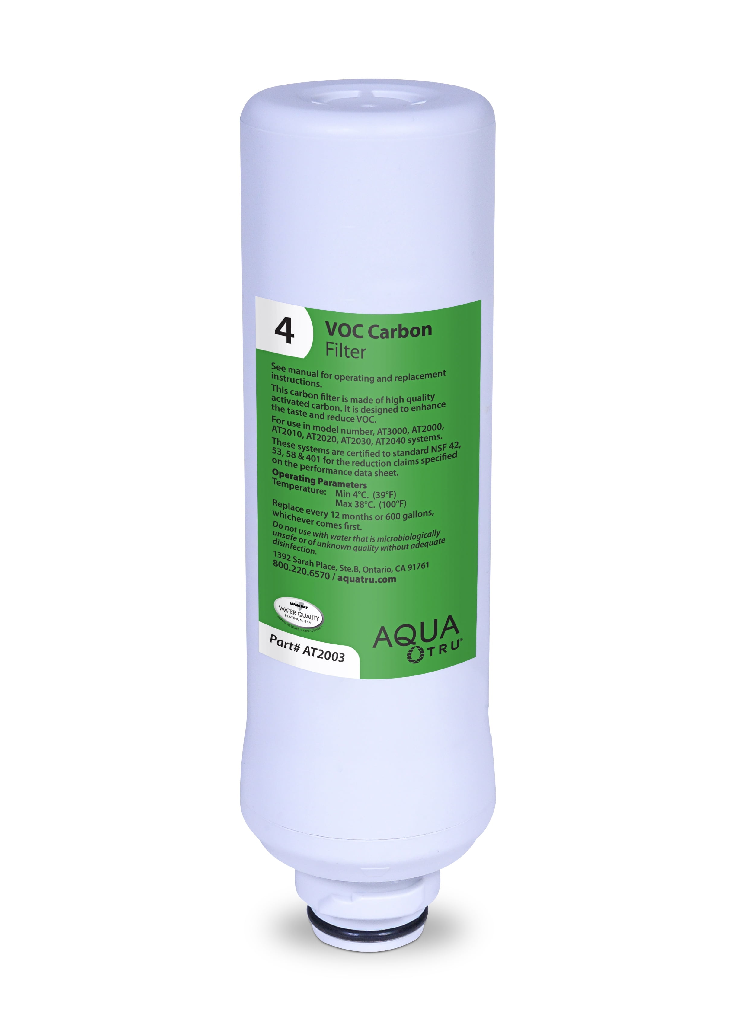 AquaTru 10" White VOC Carbon Water Filter