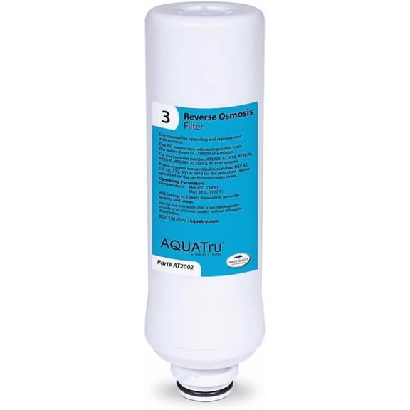 AquaTru Reverse Osmosis Filter (Stage 3)  Compatible with AquaTru Classic, Classic Smart & Under Sink Purifier Models, AquaTru Classic/Classic Smart and Undersink Reverse Osmosis Filter (Blue)