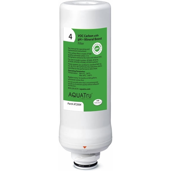 AquaTru VOC Carbon Filter with pH+ Mineral Boost (Stage 4)  Compatible with AquaTru Classic, Classic Smart & Under Sink Purifier Models (Green), AquaTru Classic/Classic Smart & Undersink VOC...