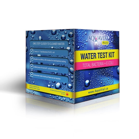 Aquavial Water Test Kit for Total Bacteria and E. Coli, 2 Tests in 1, for Travel, Pool and Hot Tub