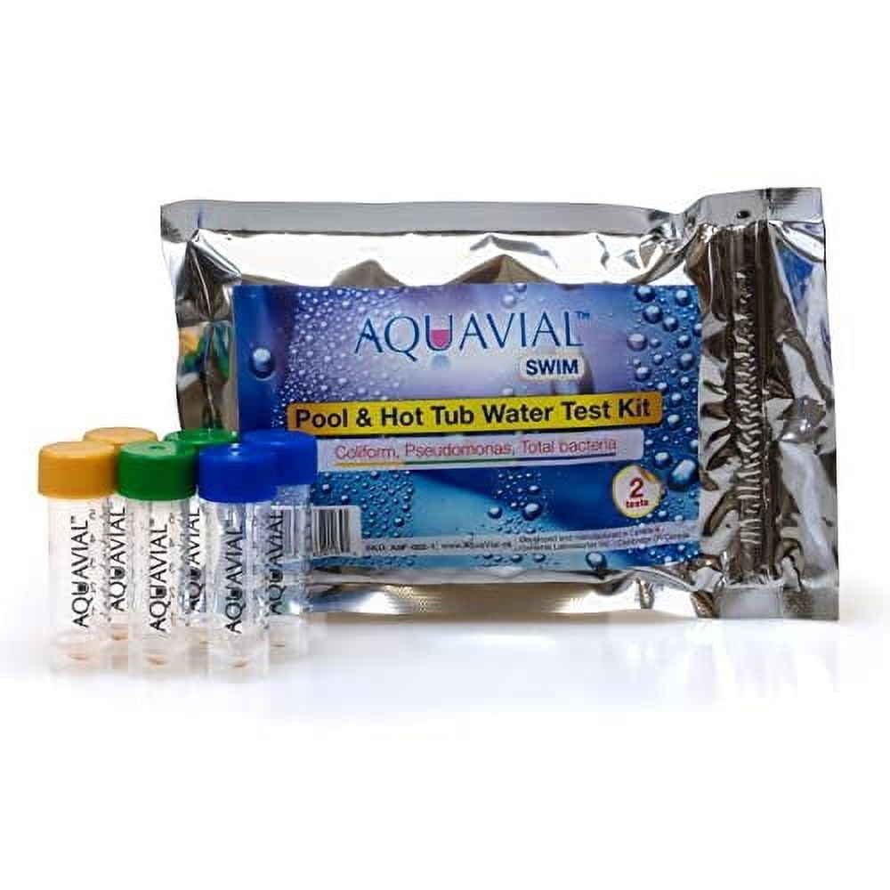 AquaVial Swim Water Test Kit Detects Pseudomonas and Coliforms, 2 Pack