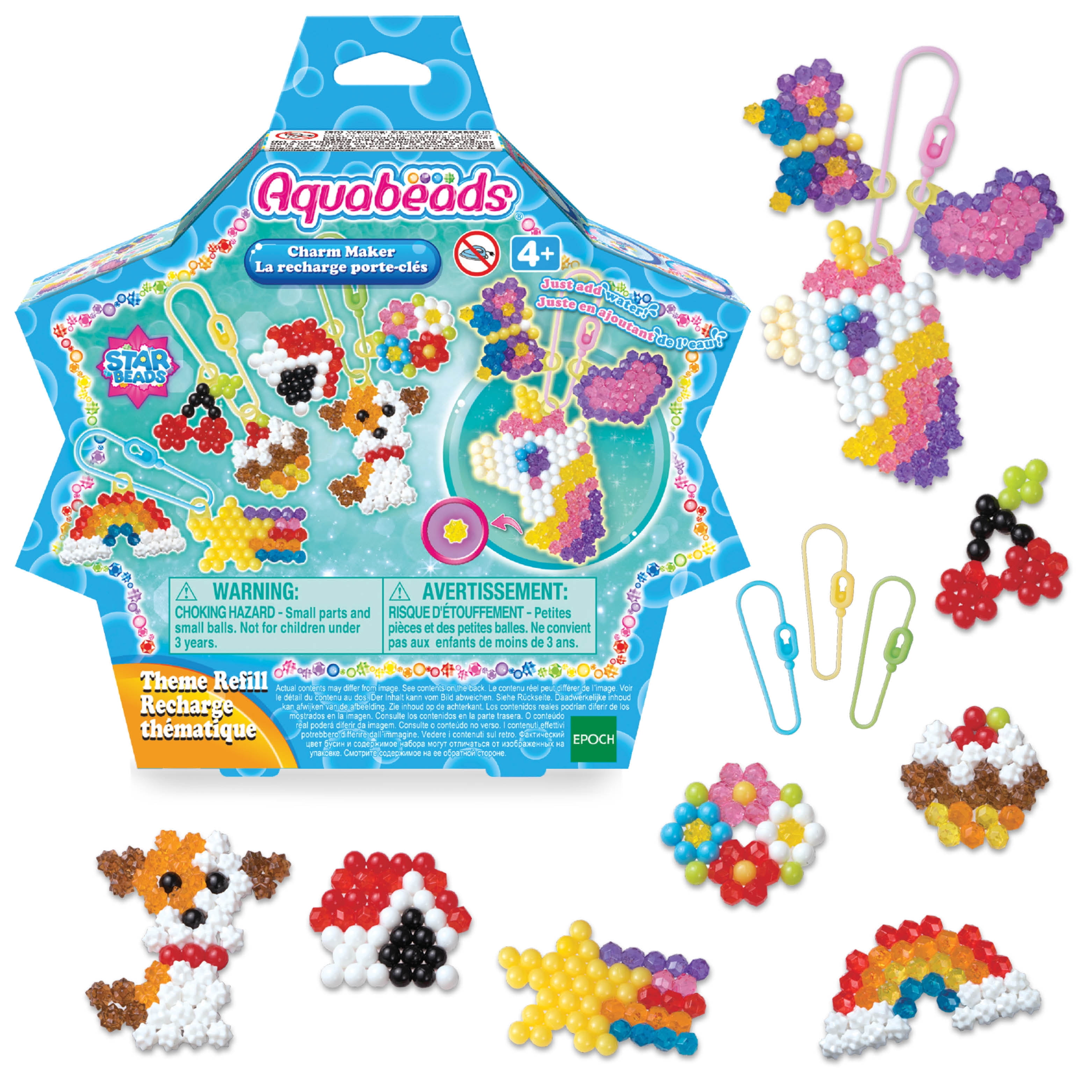 Aquabeads Arts & Crafts Charm Maker Theme Refill with Beads, Templates