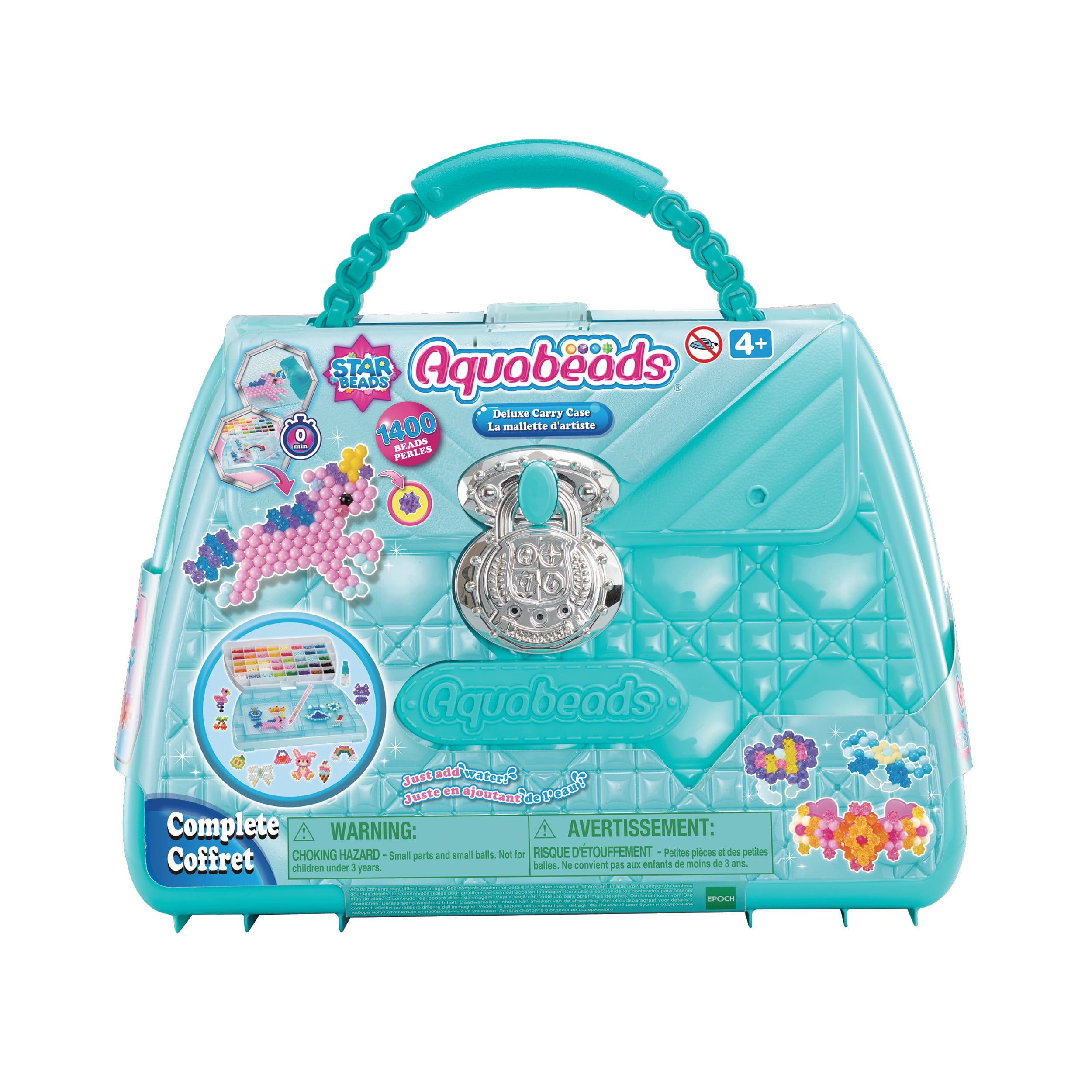 Aquabeads Deluxe Carry Case, Complete Arts & Crafts Bead Kit for Children - over 1,400 beads and deluxe bead storage case