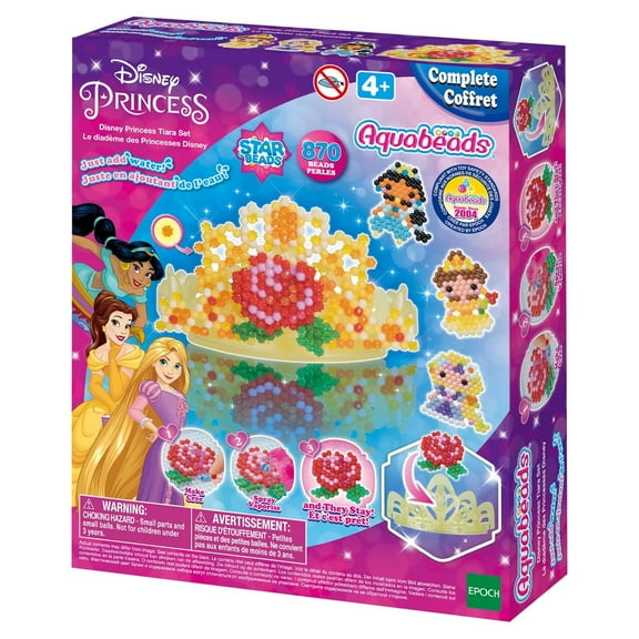 Aquabeads Disney Princess Tiara Set, Kids Crafts, Beads, Arts and Crafts, Complete Activity Kit for 4+