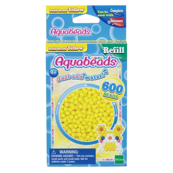 Aquabeads Solid Yellow Bead Pack, Refill Set, Kids Crafts, Beads, Arts and Crafts, Ages 4+