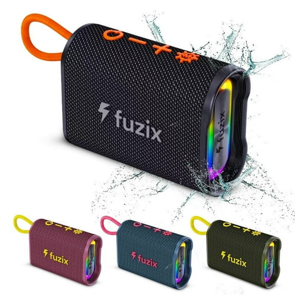 Aquabeat Mini Portable Waterproof Bluetooth Speaker – Hi-Fi Sound, TWS Stereo, RGB LED Lights, Micro SD Card, USB Disk, FM Radio and Hands-Free Calls