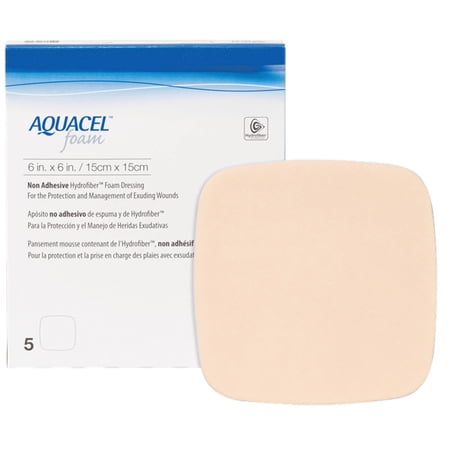 Aquacel Nonadhesive without Border Foam Dressing, 6 x 6 Inch, ConvaTec 420635, 1 Count