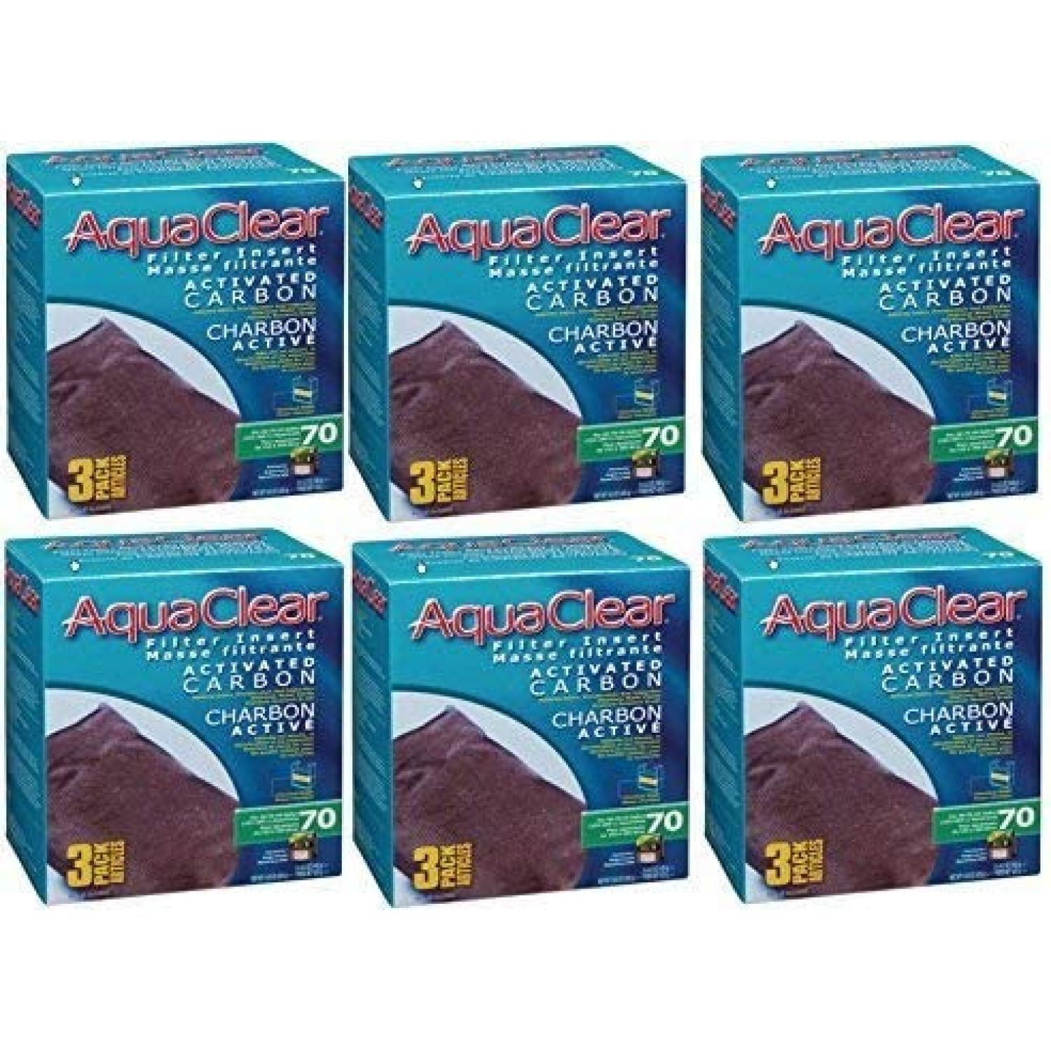 Aquaclear Activated Carbon Insert, 70Gallon Aquariums, 3Pack (6Pack)