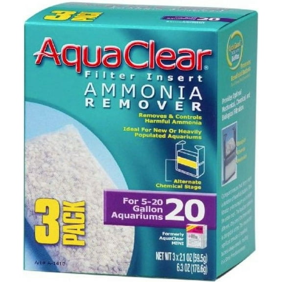 Aquaclear Ammonia Remover Filter Insert [Aquarium, Ammonia Removers] Size 20 - 3 count