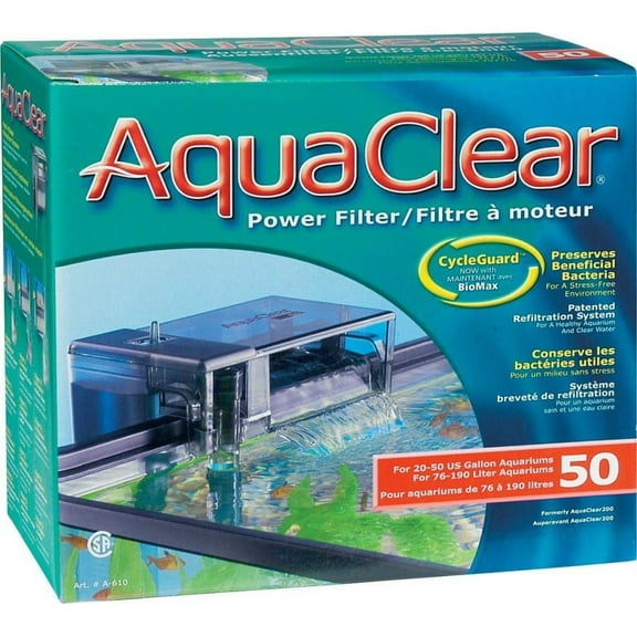 Aquaclear Power Filter [Aquarium, Filters Power Filters] Aquaclear 50 (200 GPH - 20-50 Gallon Tanks)