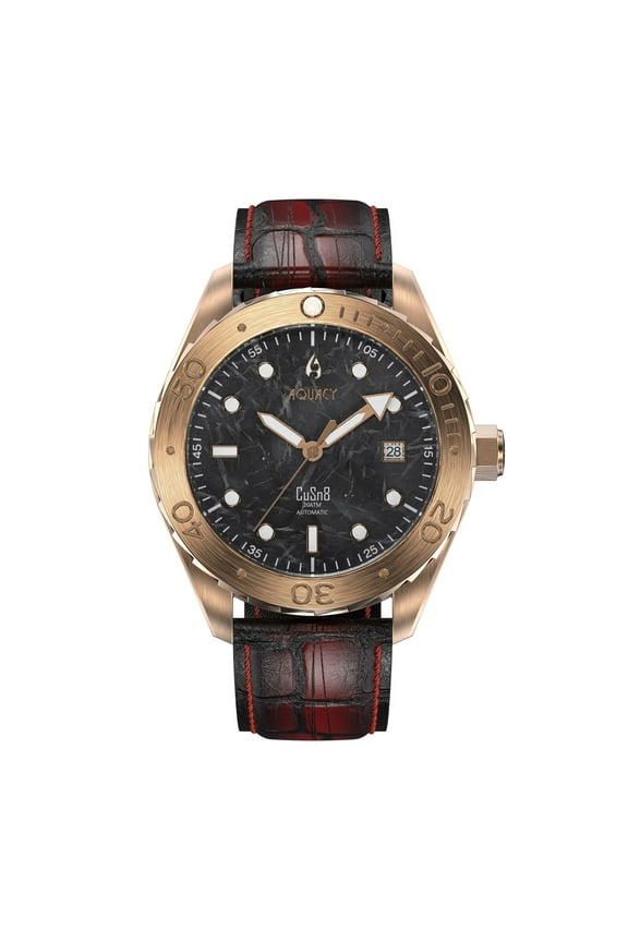 Bronze CuSn8 Marble Automatic Diver Watch BR.BKM.8215.L - Screw Down 316L Stainless Case Back - 200M Water Resistance - 120 click Uni-Directional Bezel Dive Swimming Wrist Watches For Men