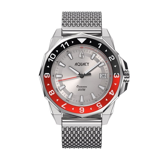 Aquacy Hei Matau Oceanum Automatic Movement Diver Watch ON.SL.BK.RD.MH - Exhibiton Screw Down Case Back - 200M Water Resistance - 41 Hours Power Reserve Dive Swimming Wrist Watches