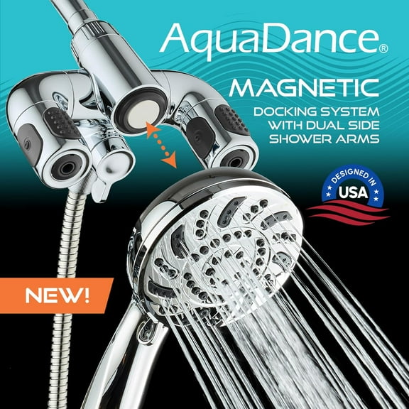 Aquadance High Pressure 156 Setting 14 Zone Shower Head & Handheld Combo System with Magnetic Docking