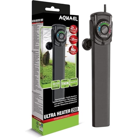 Aquael Ultra Aquarium Heater for Freshwater & Saltwater Aquariums - 200 Watt, 34-53 Gallon