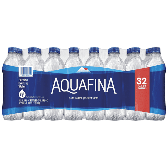 Aquafina Purified Bottled Drinking Water, 16.9 fl oz Bottles, 32 Pack