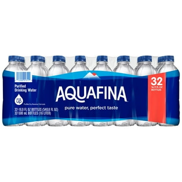 Aquafina Purified Bottled Drinking Water, 16.9 oz, 32 Pack Bottles