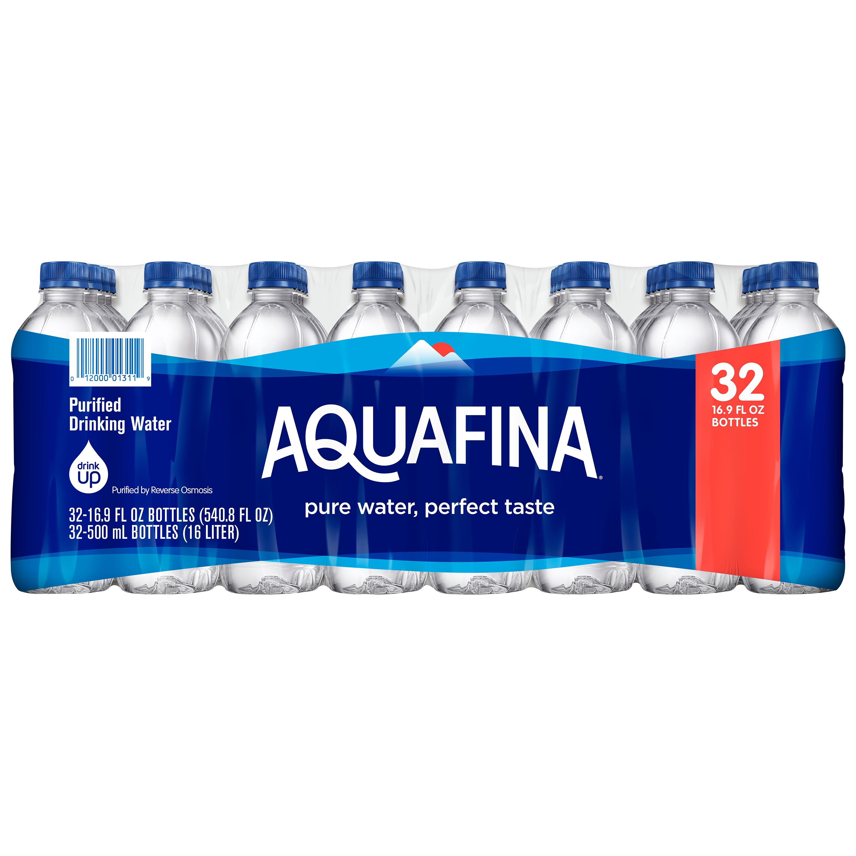 Aquafina Purified Bottled Drinking Water, 16.9 oz, 32 Pack Bottles - image 1 of 5
