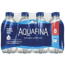 Aquafina Purified Drinking Water, 12 fl oz, 8 Pack Plastic Bottles