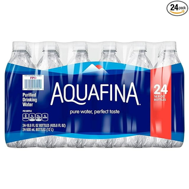 Aquafina Water, Purified, 16.9 Fl Oz (Pack of 24)