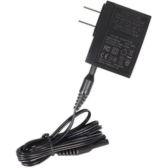 Aquaflosser Power Cord Adapter Charger Compatible with Waterpik Waterpic Water Pic Water flosser Waterflosser Sidekick WF04 WF-04 Power Cord Adapter Charger Replacement (WF04 Black Charger)