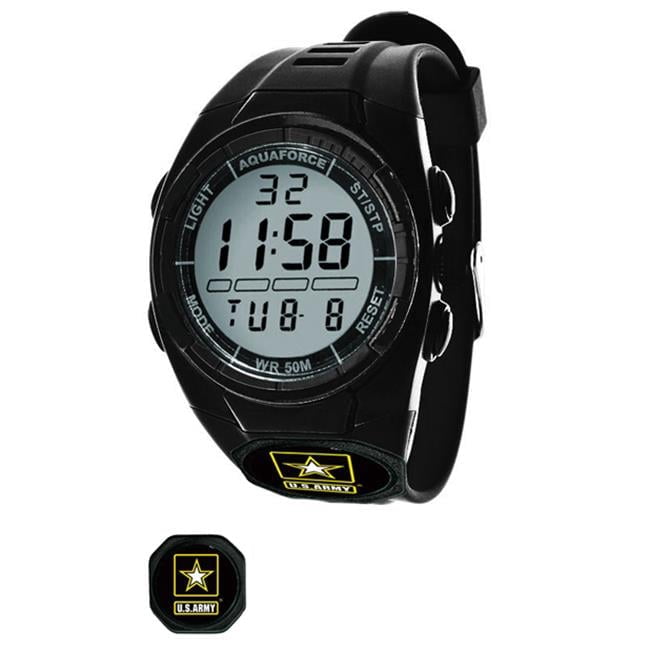 Aquaforce Combat Multi Function Black Strap Digital Watch with Silver ...