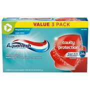 Aquafresh Cavity Protection Fluoride Toothpaste, Cool Mint, 5.6 oz, 3 Pack