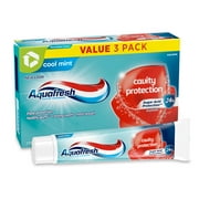 Aquafresh Cavity Protection Fluoride Toothpaste, Cool Mint, 5.6 oz, 3 Pack