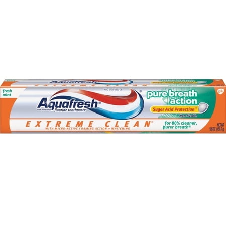 Aquafresh Extreme Clean Pure Breath Action Fluoride Toothpaste, 5.6 Oz