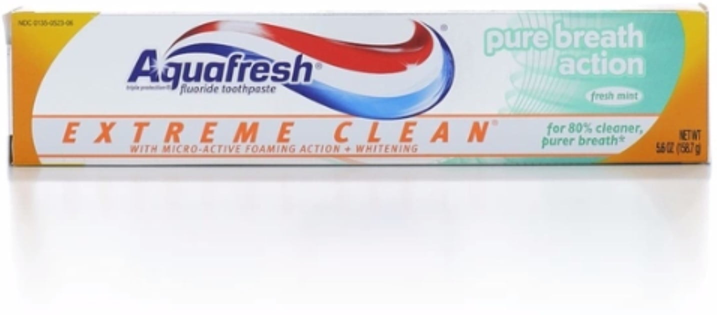 Aquafresh Extreme Clean Pure Breath Action Fluoride Toothpaste, Extreme