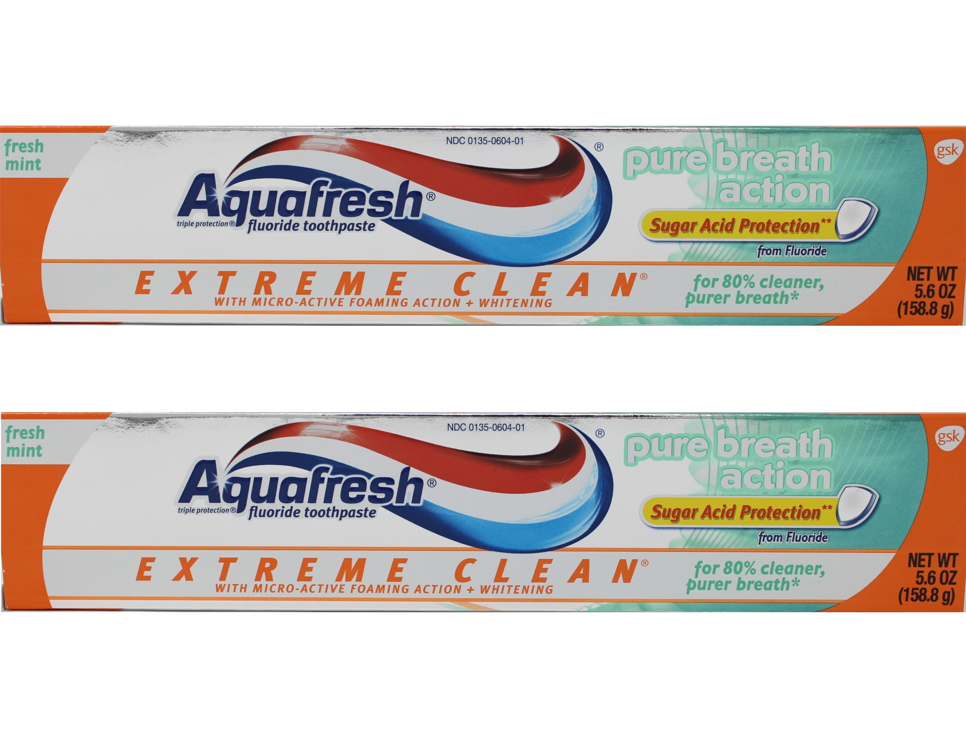 Aquafresh Extreme Clean Pure Breath Action Fluoride Toothpaste, Fresh
