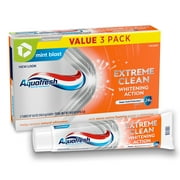 Aquafresh Extreme Clean Whitening Action Fluoride Toothpaste, Fresh Mint Flavor, 5.6 oz, 3 Pack