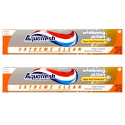 Aquafresh Extreme Clean Whitening Action Fluoride Toothpaste for Cavity Protection, 5.6 ounce Twinpack Two 5.6oz tubes E11