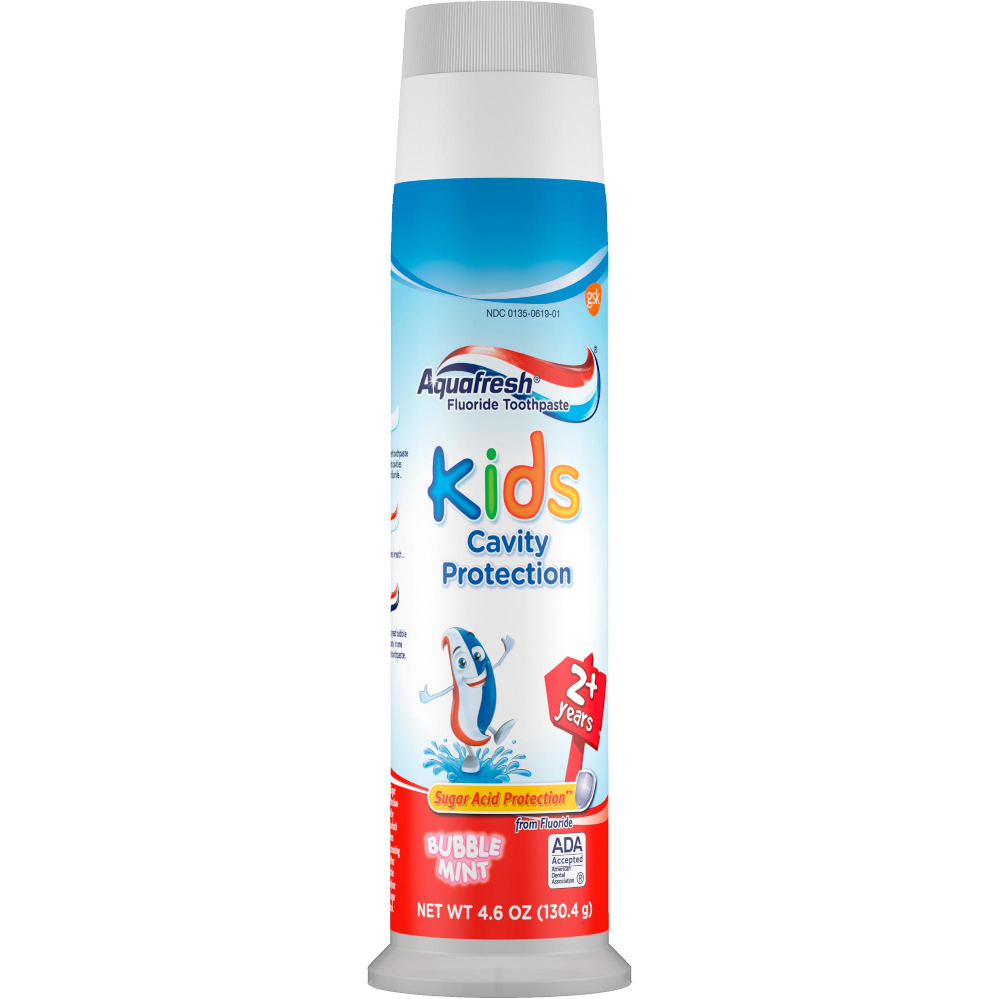 Aquafresh Kids Cavity Protection Fluoride Toothpaste Pump, Bubble Mint, 4.6 Oz - image 1 of 8