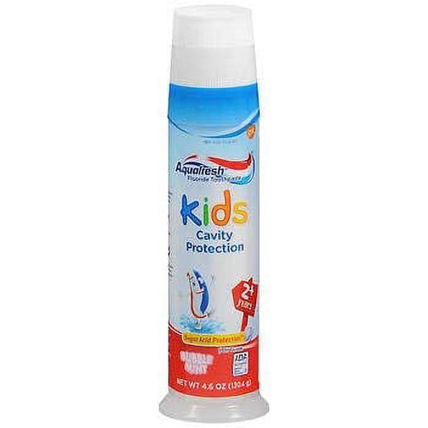 Aquafresh Kids Triple Protection Fluoride Toothpaste Bubble Mint Pump