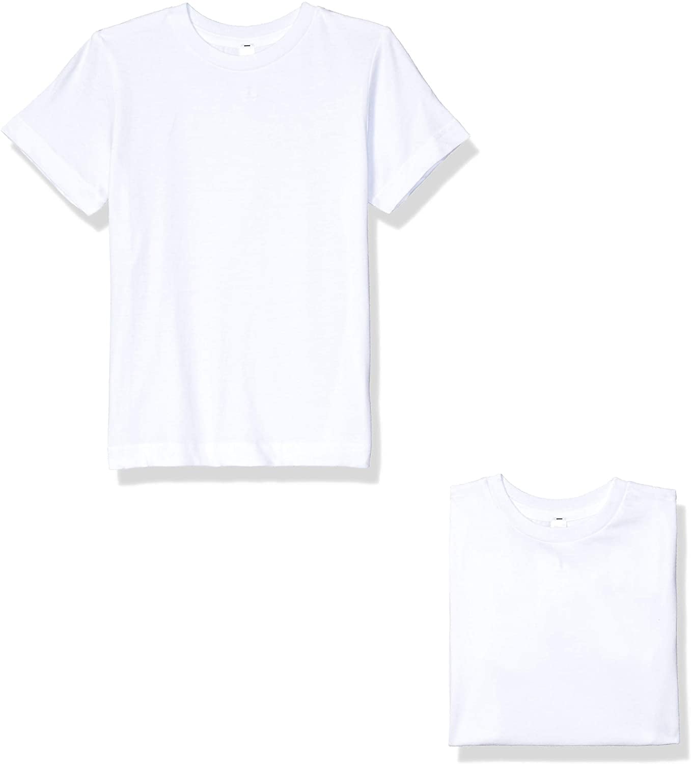 Aquaguard 100% Cotton Boys t-Shirts Crew Neck Short Sleeve Kids Toddler Tee - Large - White