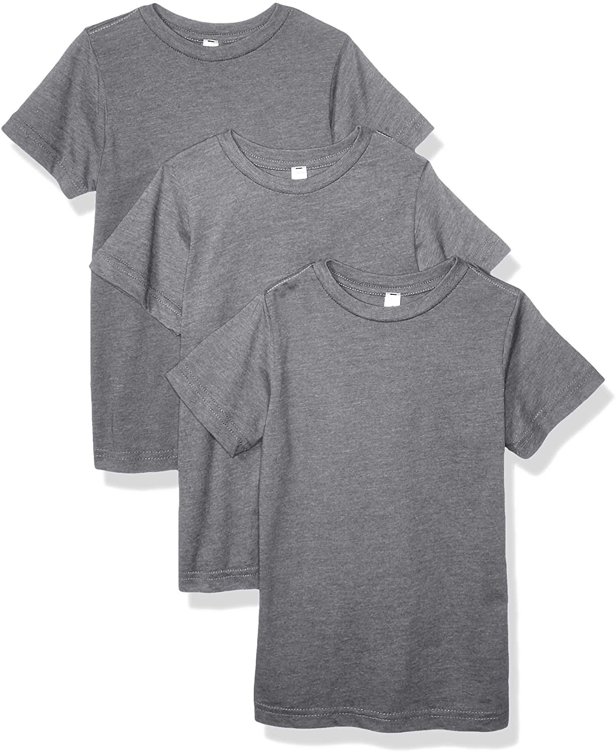 Aquaguard 100% Cotton Boys t-Shirts Crew Neck Short Sleeve Kids Toddler Tee - Small - Granite Heather