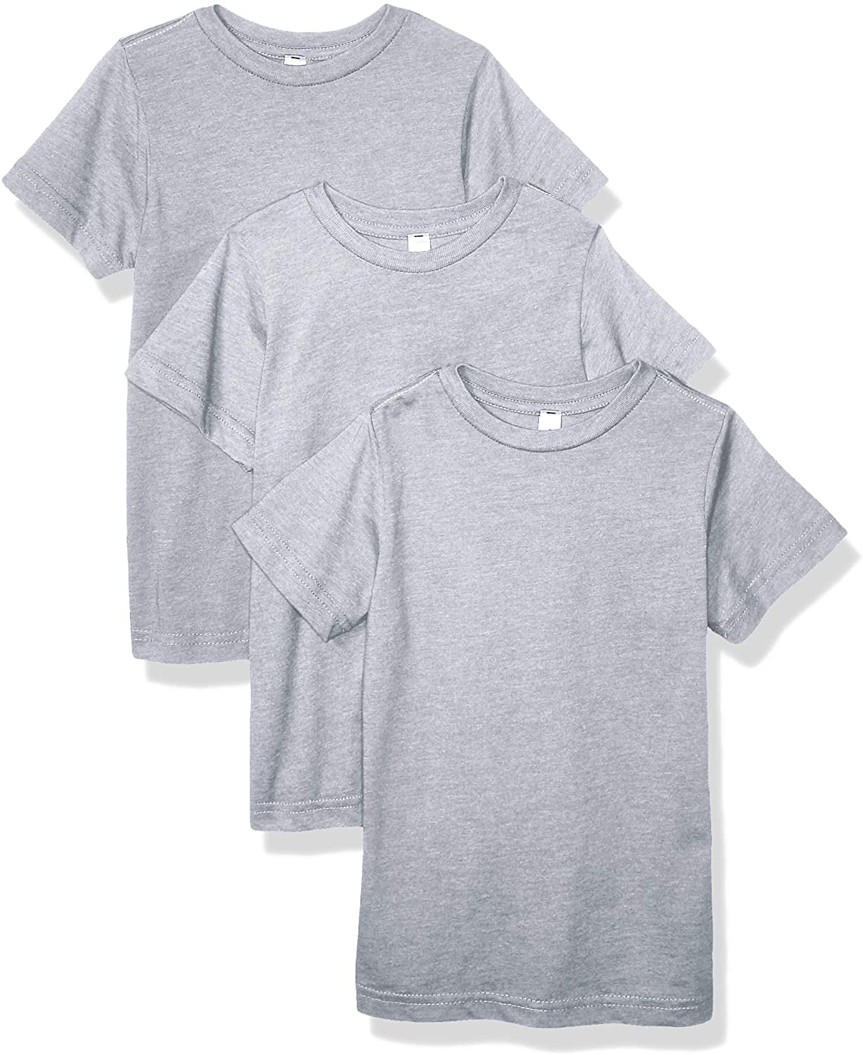 Aquaguard 100% Cotton Boys t-Shirts Crew Neck Short Sleeve Kids Toddler Tee - XS - Heather